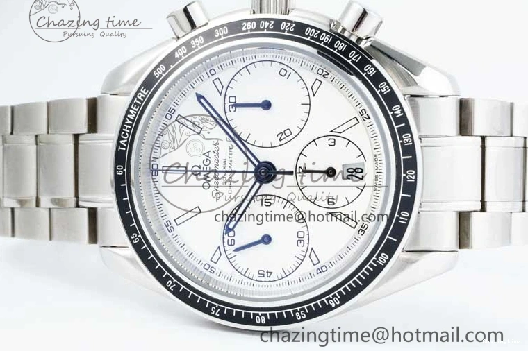 0512 Speedmaster Racing Master SS HKF Best Edition White Dial on SS Bracelet A Premium 7809